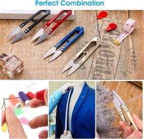 img 3 attached to 🧵 ZHSXHMLXM 4PCS Yarn Thread Cutter, Multifunctional Sewing Scissors with 2PCS Threader and 1PCS Measuring Tape – Versatile Crafting Tools Set in Multiple Colors