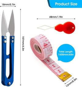 img 2 attached to 🧵 ZHSXHMLXM 4PCS Yarn Thread Cutter, Multifunctional Sewing Scissors with 2PCS Threader and 1PCS Measuring Tape – Versatile Crafting Tools Set in Multiple Colors