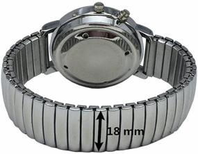 img 1 attached to ⌚ Silver English Talking Watch with Alarm, Date and Time - Expandable Bracelet, White Face