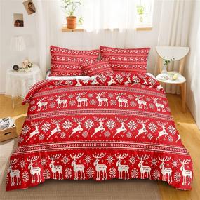 img 4 attached to Christmas Bedding Snowflake Reindeer Pillowcases