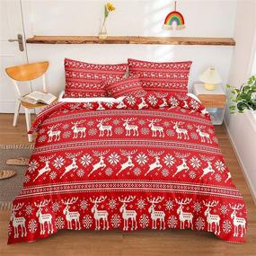 img 3 attached to Christmas Bedding Snowflake Reindeer Pillowcases