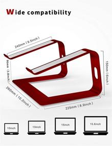 img 1 attached to 🖥️ ALASHI Laptop Stand for Desk | Aluminum Computer Riser | Ergonomic Notebook Holder | Detachable Metal Laptops Elevator | PC Cooling Mount | Supports 10-15.6 Inch Notebooks | Stylish Red Design