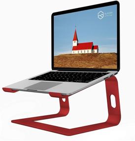 img 4 attached to 🖥️ ALASHI Laptop Stand for Desk | Aluminum Computer Riser | Ergonomic Notebook Holder | Detachable Metal Laptops Elevator | PC Cooling Mount | Supports 10-15.6 Inch Notebooks | Stylish Red Design