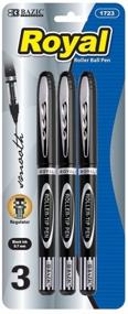 img 1 attached to 🖋️ BAZIC Royal Black Rollerball Pen (3/Pack): Buy in Bulk and Save with our Case of 24!