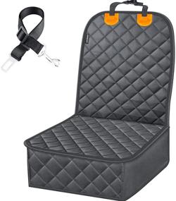 img 4 attached to 🐾 100% Waterproof Nonslip Dog Front Seat Cover for Cars - URPOWER Pet Car Seat Protector, Quilted & Durable Padded Dog Seat Covers for Trucks & SUVs