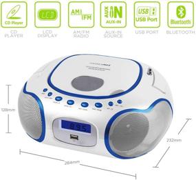 img 1 attached to 🎵 HANNLOMAX HX-309CD Портативный CD/MP3 магнитофон с Bluetooth, AM/FM радио, USB воспроизведением и ЖК-дисплеем - белый, работает от сети и от батареек.