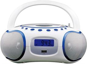 img 3 attached to 🎵 HANNLOMAX HX-309CD Portable CD/MP3 Boombox with Bluetooth, AM/FM Radio, USB Playback & LCD Display - White, AC/DC Operated