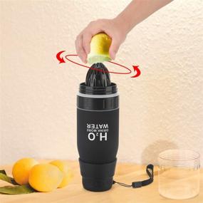 img 1 attached to HANTAJANSS H2O Лимонные бутылки с водой: 20 унций, герметичные 🍋 фруктовые инфузионеры для йоги, пилатеса, активного отдыха, велосипедных прогулок, путешествий