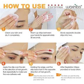 img 1 attached to 🌿 Waxkiss Eyebrows Cold Wax Strips - Convenient Home & Travel Hair Removal - Ready to Use Strips (24 Pcs)