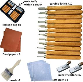 img 3 attached to Fycooler Wood Carving Tools: 21-Piece Professional Carbon Steel Chisels Kit with Whetstones, Sandpaper, Brush, and Storage Case – Ideal for Sculpture, Carpentry, and DIY Enthusiasts