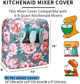 img 3 attached to Protect and Beautify Your Stand Mixer with a Flower Print Kitchenaid Mixer Cover: Fits 6-8 Quart Kitchenaid/Hamilton Mixers - Compatible with All Tilt Head Bowl Lift Models (Y03)