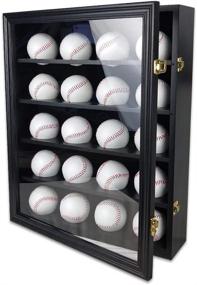 img 4 attached to ASmileIndeep 20 Baseball Display Case: Premium Shadow Box Cabinet for Sports Collection Storage