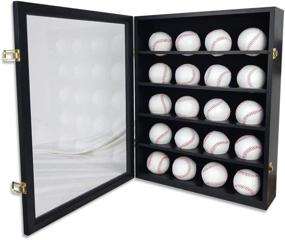 img 2 attached to ASmileIndeep 20 Baseball Display Case: Premium Shadow Box Cabinet for Sports Collection Storage