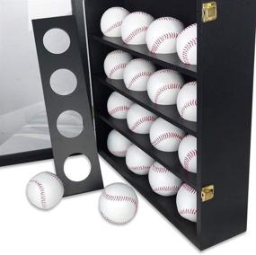 img 1 attached to ASmileIndeep 20 Baseball Display Case: Premium Shadow Box Cabinet for Sports Collection Storage