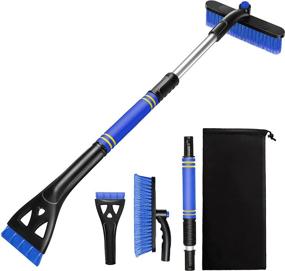 img 4 attached to ❄️ Viopic Extendable 25.2”-32” Ice Scraper and Snow Brush 3-in-1 – Snow Scraper with Pivoting Brush Head for Car Windshield & Vent – Detachable Snow Removal Tool with Ergonomic Foam Grip for Cars in Blue
