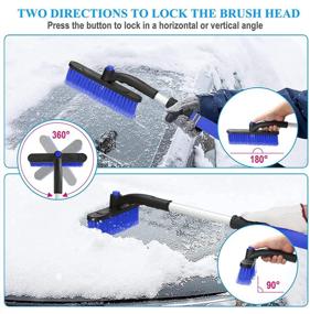 img 1 attached to ❄️ Viopic Extendable 25.2”-32” Ice Scraper and Snow Brush 3-in-1 – Snow Scraper with Pivoting Brush Head for Car Windshield & Vent – Detachable Snow Removal Tool with Ergonomic Foam Grip for Cars in Blue