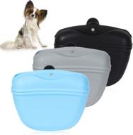 🐾 3-piece silicone dog treat pouch training pet puppy bag with clip for belt - pocket snack holder for dog walking logo