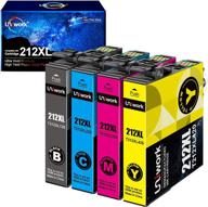 uniwork remanufactured ink cartridge replacement for epson 212xl 212 xl t212xl t212 - 4 pack (black, cyan, magenta, yellow) - compatible with xp-4100 xp-4105 wf-2830 wf-2850 printer logo