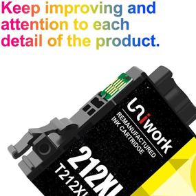 img 2 attached to Uniwork Remanufactured Ink Cartridge Replacement for Epson 212XL 212 XL T212XL T212 - 4 Pack (Black, Cyan, Magenta, Yellow) - Compatible with XP-4100 XP-4105 WF-2830 WF-2850 Printer