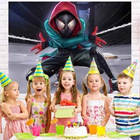 img 2 attached to 🕷️ Marvelous Miles Morales Spiderman Backdrop: Ultimate Birthday Party Supplies for Boys – Photo Booth Studio Props, Superhero Cityscape Decorations, and Dessert Table Banner