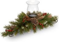 🎄 enhance your décor with the national tree 30 inch frosted berry centerpiece: includes candle holder & glass hurricane (frb3-800-30c-a3) logo