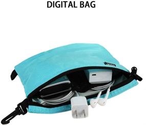 img 1 attached to Small Blue GOX Zipper Pouch Toiletry Bag with Carry On, ideal for Makeup and Digital Essentials