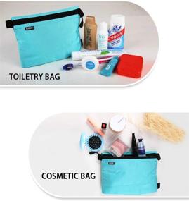 img 2 attached to Small Blue GOX Zipper Pouch Toiletry Bag with Carry On, ideal for Makeup and Digital Essentials