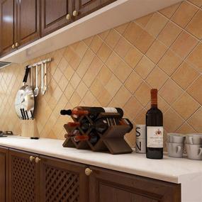 img 3 attached to 🍷 WELLAND Wood Countertop Wine Rack: Rustic Tabletop Holder for 7 Bottles, Easy Assembly – 21.25" W x 4" D x 11.5" H