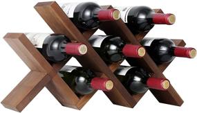 img 4 attached to 🍷 WELLAND Wood Countertop Wine Rack: Rustic Tabletop Holder for 7 Bottles, Easy Assembly – 21.25" W x 4" D x 11.5" H