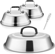 🧀 hasteel cheese melting dome set - 12inch & 9inch stainless steel round basting covers for flat top griddles, grills, teppanyaki bbq - indoor & outdoor cooking accessories - 3 pack logo