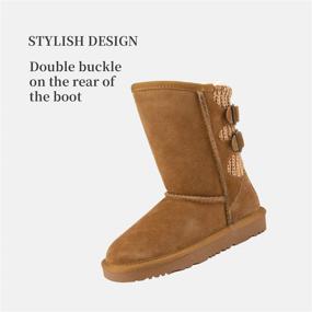 img 3 attached to 👢 DREAM PAIRS Chesnut Boys' Sheepskin Winter Boots for Comfort and Style