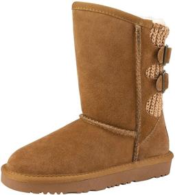 img 4 attached to 👢 DREAM PAIRS Chesnut Boys' Sheepskin Winter Boots for Comfort and Style