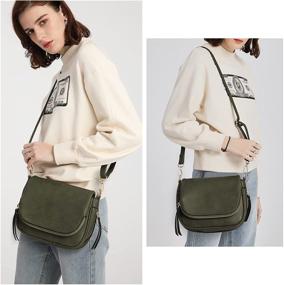 img 3 attached to 👜 Stylish Crossbody Leather Shoulder Handbags with Multiple Pockets for Women | Wallets and Satchels Included!