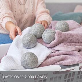 img 1 attached to 🧦 Gleener Dryer Dots Extra Large Wool Dryer Balls, Natural Eco-Friendly Fabric Softener 3-Pack (Heather Grey)