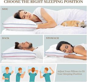 img 2 attached to 🛌 Queen Size Shredded Memory Foam Pillow with Gel, Cooling and Warming Dual-Sided Design for Side, Back, and Stomach Sleepers - Adjustably Lofted Sleeping Pillow