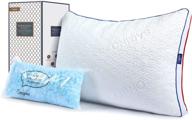 🛌 ортопедическая подушка queen size из измельченного памяти с гелем, охлаждающим и согревающим двусторонним дизайном для бокового, спинного и животного сна - подушка с регулируемым наполнителем. логотип