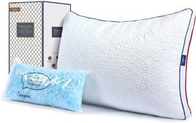 img 4 attached to 🛌 Queen Size Shredded Memory Foam Pillow with Gel, Cooling and Warming Dual-Sided Design for Side, Back, and Stomach Sleepers - Adjustably Lofted Sleeping Pillow