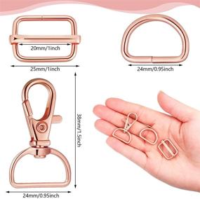 img 3 attached to 🔗 96-Piece Swivel Clasps Set with D Rings, Slide Buckles & Lobster Claw Clasps - Keychain Clip Hooks for DIY Crafts, Sewing Projects - 8 Color Options