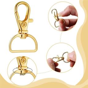 img 1 attached to 🔗 96-Piece Swivel Clasps Set with D Rings, Slide Buckles & Lobster Claw Clasps - Keychain Clip Hooks for DIY Crafts, Sewing Projects - 8 Color Options