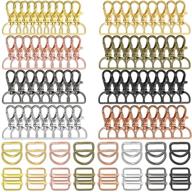 🔗 96-piece swivel clasps set with d rings, slide buckles & lobster claw clasps - keychain clip hooks for diy crafts, sewing projects - 8 color options logo