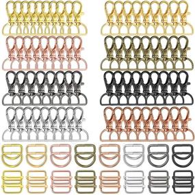 img 4 attached to 🔗 96-Piece Swivel Clasps Set with D Rings, Slide Buckles & Lobster Claw Clasps - Keychain Clip Hooks for DIY Crafts, Sewing Projects - 8 Color Options