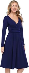 img 3 attached to MISSKY Casual Sleeve Dresses Pockets Women's Clothing