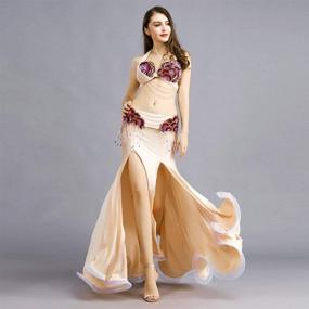 img 3 attached to 👗 Stunning ROYAL SMEELA Belly Dance Costume: Skirt, Bra, and Belt Set for Women - Perfect Carnival Outfit!