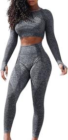 img 4 attached to LNSK Seamless Workout Outfits Leggings