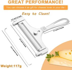 img 3 attached to 🧀 Heavy Duty Stainless Steel Wire Cheese Slicers - Adjustable Thickness Cutter with Replaceable Wires for Block Cheese - Ideal for Soft and Semi-hard Cheeses - Kitchen Cheese Slicers Cutters