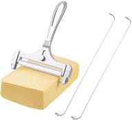 🧀 heavy duty stainless steel wire cheese slicers - adjustable thickness cutter with replaceable wires for block cheese - ideal for soft and semi-hard cheeses - kitchen cheese slicers cutters logo