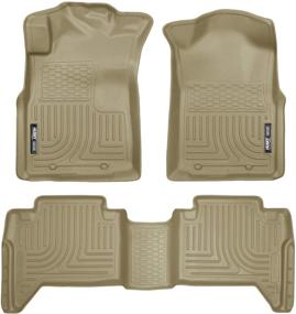 img 4 attached to 🐾 Husky Liners 98953: 2005-15 Toyota Tacoma Weatherbeater Floor Mats - Front & 2nd Seat (Footwell Coverage) Tan