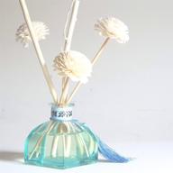 🍃 luxurious manifictouch reed diffuser set: lime basil & citrus fragrance with rattan flowers - indulge in exquisite scents for your home, bathroom, or office decor logo