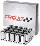 🔧 premium quality circuit performance 14x2.0 chrome closed end bulge acorn lug nuts - set of 20 high-grade forged steel lugnuts with cone seat logo