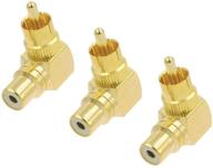 🔌 enhance connectivity with vce 3-pack rca male to female 90 degree right angle adapter logo